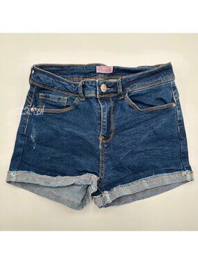 Raw 7 Dark Wash Loose Cuffed Hem One Pocket High Rise Denim Shorts Size 7